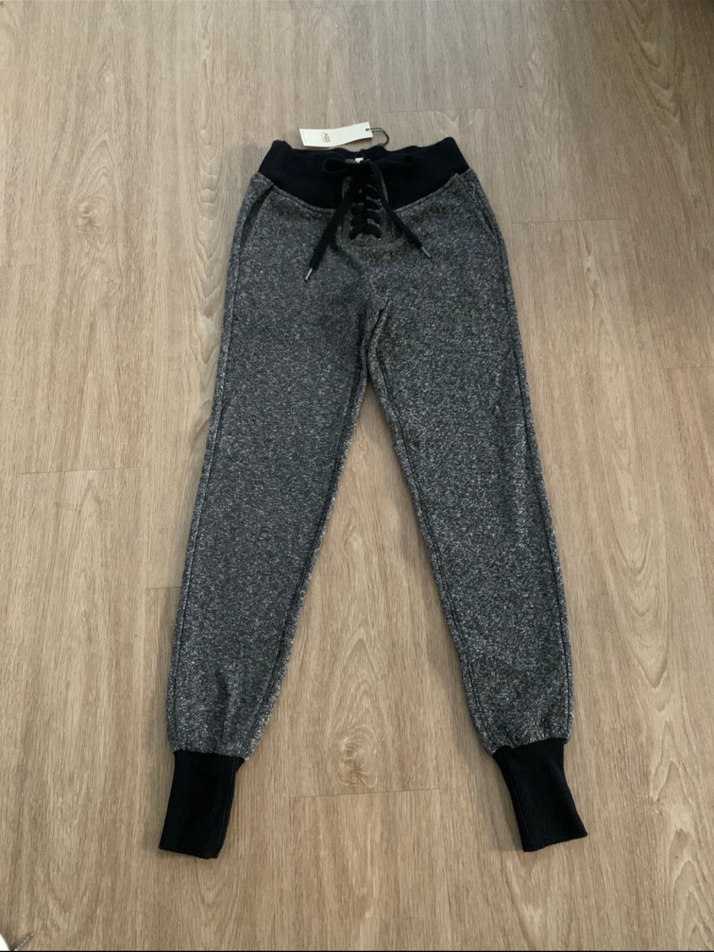 ABS Allen Schwartz Gray Jogger Pants with Black Waistband